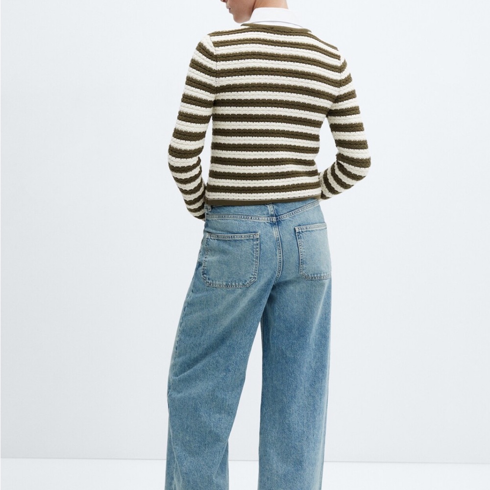 Mango STRIPED CARDIGAN WITH JEWEL BUTTONs - Picture 3 of 9